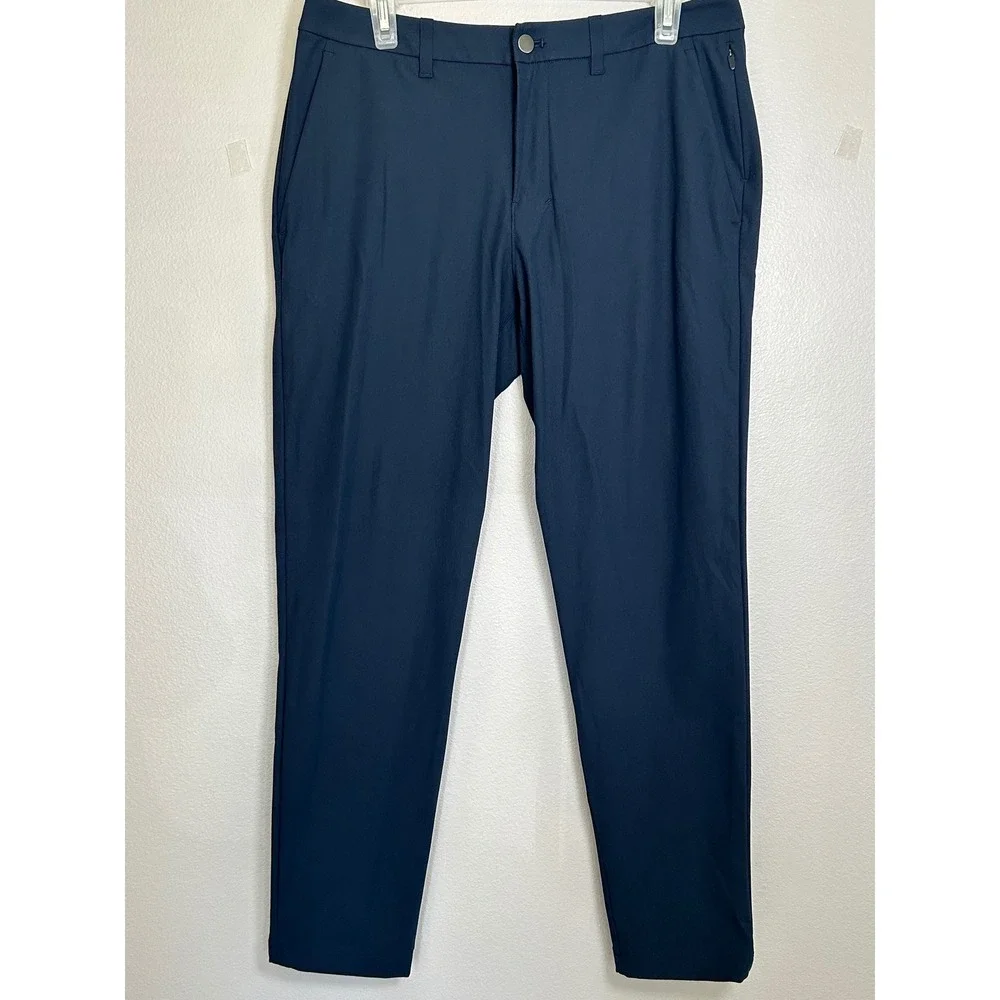Lululemon ABC Slim-Fit 5 Pocket Pant Navy 33 x 28.5 Warpstreme performance golf